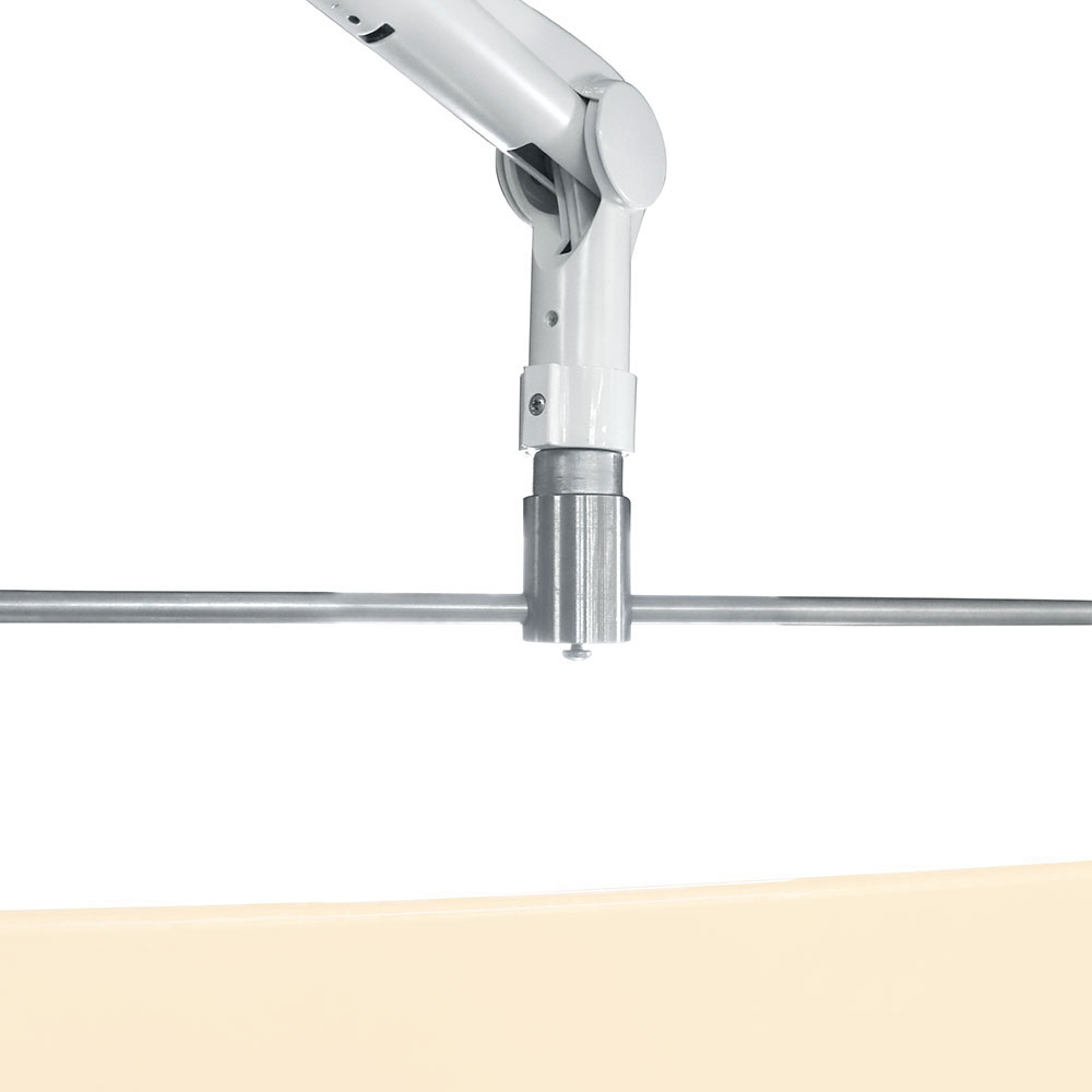 Square Arm Overhead Lead Acrylic Mobile Barrier With Torso Cutout